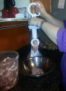 grinding sausage